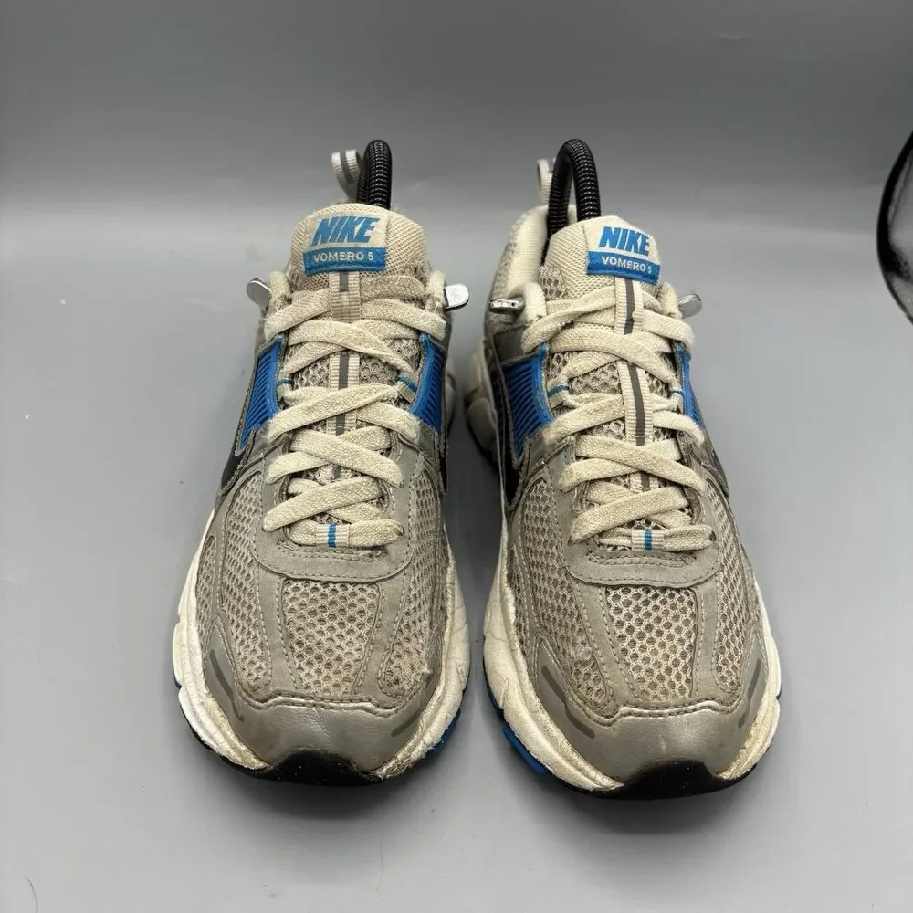 Nike Vomero Zoom 5 Silver Blue Athletic Shoes HF6998-105 Youth Size 4